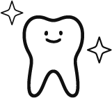 ピカピカの歯のアイコン